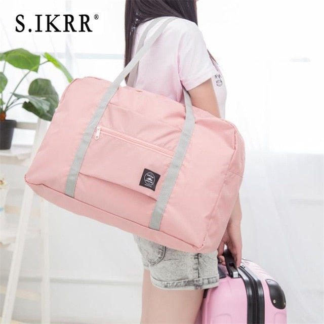 S.IKRR Nylon Waterproof Travel Bag Unisex Foldable Duffle Bag Organizers Large Capacity Packing Cubes Portable Luggage Bags