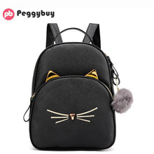 Load image into Gallery viewer, Fashion Women Backpack Mini Soft Touch Multi-Function Backpack Female Ladies Shoulder Bag Cartoon Cat Square bagpack plecak 2019