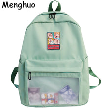 Load image into Gallery viewer, Menghuo Cute Clear Transparent Women Backpacks PVC Student Schoolbags Fashion Teenage Girls Bags for School Backpack New Mochila