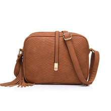 Load image into Gallery viewer, REALER small shoulder bag for women messenger bags ladies retro PU leather handbag purse with tassels female crossbody bag