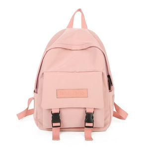 Hot New Fashion Backpack Solid Color School Bags For Teenage Girl Casual Travel Backpack Big Capacity Canvas Bag Women Bagpack