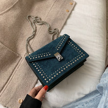 Load image into Gallery viewer, Scrub Leather Small Shoulder Messenger Bags For Women 2019 Chain Rivet Lock Crossbody Bag Female Travel Mini Bags