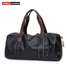 Load image into Gallery viewer, MAGIC UNION Weekender Oil Wax Leather Handbags for Men Travel Duffel Bag Portable Shoulder Bags Men&#39;s Fashion Carry On Bag