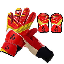 Load image into Gallery viewer, Youth Kids Football Soccer Goalkeeper Goalie Training Gloves Anti-Slip Breathable Goalkeeper Gloves with Leg Guard Protector