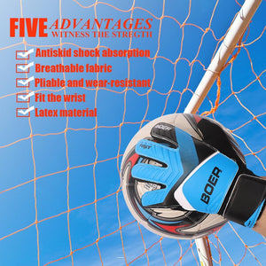 Full Finger Goalie Gloves Boy Girl Kids Children Rubber Anti Slip Wrist Wrap Soccer Football Apparel Accessories For Goalkeeper