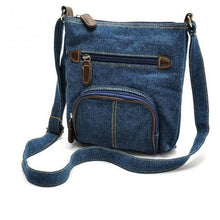 Load image into Gallery viewer, Denim Shoulder Bag Ladies Satchel Zipper Bag Messenger Crossbody Bag Women Fashion Coin Purse  Sling Shopping Bag Retro Style