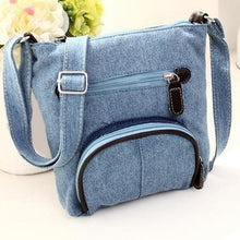 Load image into Gallery viewer, Denim Shoulder Bag Ladies Satchel Zipper Bag Messenger Crossbody Bag Women Fashion Coin Purse  Sling Shopping Bag Retro Style