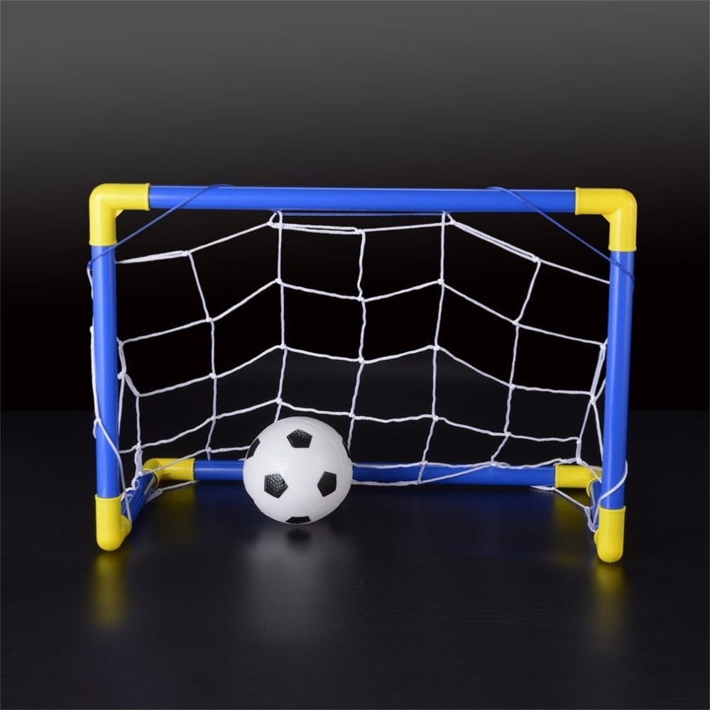 Folding Mini Football Soccer Goal Post Net Set with Pump Kids Sport Indoor Outdoor Games Toys Child Birthday Gift Plastic