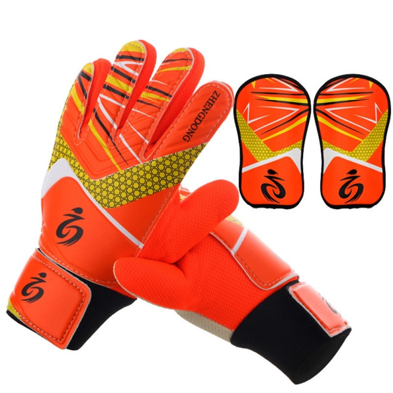 2019 soccer goalkeeper gloves breathable wear children keeper gloves for football with shin pad вратарские перчатки для футбола