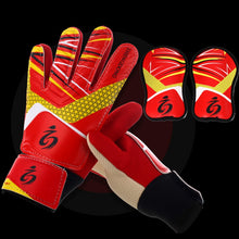 Load image into Gallery viewer, Youth Kids Soccer Goalkeeper Training Gloves Anti-Slip Breathable Goalkeeper Gloves with Leg Guard Protector