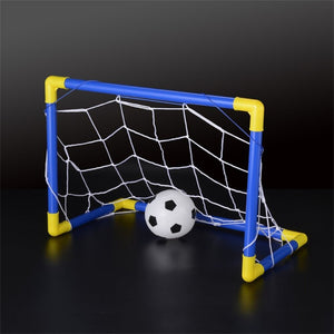 Folding Mini Football Soccer Ball Goal Post Net Set Pump Kids Sport Indoor Home Outdoor Game Toy Child Birthday Gift Plastic New