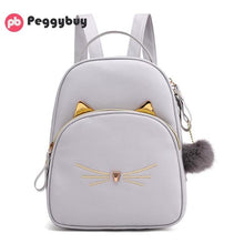 Load image into Gallery viewer, Fashion Women Backpack Mini Soft Touch Multi-Function Backpack Female Ladies Shoulder Bag Cartoon Cat Square bagpack plecak 2019