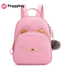 Load image into Gallery viewer, Fashion Women Backpack Mini Soft Touch Multi-Function Backpack Female Ladies Shoulder Bag Cartoon Cat Square bagpack plecak 2019