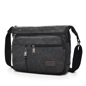 Large Capacity Fashion Casual Men's Shoulder Bag Canvas Shoulder Crossbody Bags Single Strap Solid Zipper Female Flep Bag