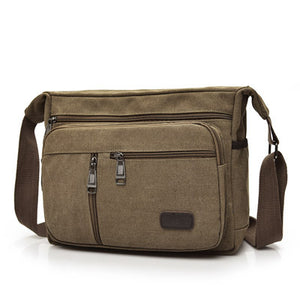 Large Capacity Fashion Casual Men's Shoulder Bag Canvas Shoulder Crossbody Bags Single Strap Solid Zipper Female Flep Bag