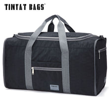 Load image into Gallery viewer, TINYAT Male Men Travel Bag Folding Bag Protable Molle Women Tote Waterproof Nylon Casual Travel Duffel Bag Black luggage T-306